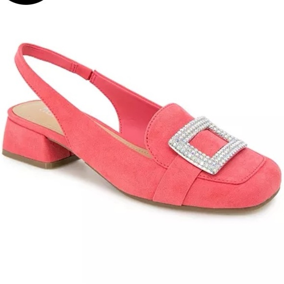 Kenneth Cole Coral Slingback Loafers with Rhinestone Accent - Picture 1 of 10